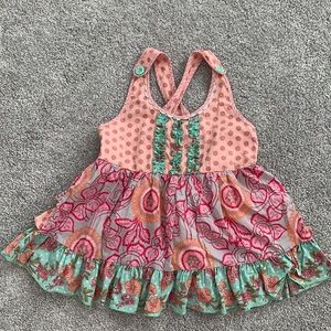 Matilda Jane cross back Frilly Top Sz 6 VGUC